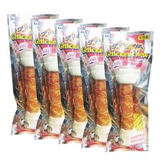 대형견 치아단련 치킨츄 딩고껌 5개 칭찬 영양간식 분리불안 턱강화 오래먹는 애견, 치킨