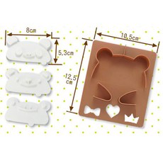 샌드위치틀 큐티 입체 곰 캐릭터 하트 샌드위치 커터 몰드 제조기 빵 몰드, 사진색, 1개