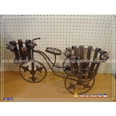 *︵House傢飾︵*鐵製雙籃捲邊三輪車花器/花架【限量款/新發售】, 1個