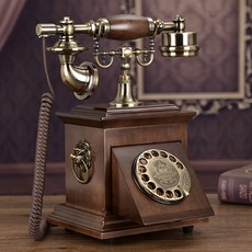 옛날 전화기 호텔 촬영용 클래식 사무실 유선 다이얼, 4. 백라이트핸즈프리-로즈우드-기계식벨