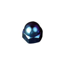 M6 M10 螺帽 燒色鍍鈦 白鐵 圓頭螺帽 造型螺帽 大牌 避震器上座用, 1套