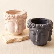 부처님 화분 단품 세라믹 플랜트 분재 화기 야외 베란다 토분 감성 디자인 데스크, 부처님 화분 단품 ( 오트밀 ), 부처님 화분 단품 ( 오트밀 )