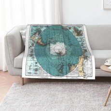 빈티지 남극 지도 무늬 담요 소파 이불 겨울 침대, 1. 102x76cm(40x30in)