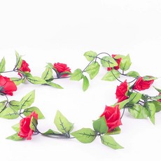 핑크뮬리 9송이 레드 장식소품 플라워가랜드, 16송이 화이트