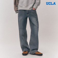 유씨엘에에이 남녀공용 와이드핏 라이트 인디고 데님팬츠 UB4DP86