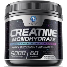 크레아틴 모노하이드레이트 1회 제공량당 5000mg - 순수 미립자 크레아틴 파우더 보충제 무향 남성 및 여성용 - 근육 성장 및 근력 지원 크레아틴 영양 글루텐 프리 -, 1개, 300g