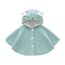 雪倫小舖 雙層斗篷披風 春秋保暖披風外套 寶寶斗篷 小耳朵連帽外套 嬰兒斗篷