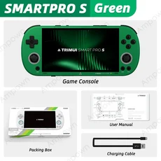 TRIMUI SMART PRO S 휴대용 게임 콘솔 496'' IPS 스크린 올위너 A523 프로세서 홀 조이스틱 RGB 조명 TG505, 02 No Card0 Games, 05 Green