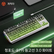 디아크몰 포러너 컨투어 기계식 키보드 마우스 세트 무선 사이드, 파란색 스위치 풀 키 핫스왑, 87 키, 6. 칭티 컨투어 프로 87키-흰색 유선, 텐키리스