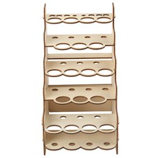 shangren DIY 기본 페인트 병 브러쉬 랙 에폭시 도구 다층 나무 주최자 보관 디스플레이 스탠드, 설명한대로, 목재, 18홀 26mm, 1개