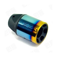 SLR SLH 스테인리스 스틸 소음기 컬러파츠 레인보우 14mm역나사 소염기, 1개, 실버