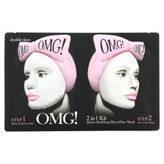 Double Dare 버블링 마이크로파이버 뷰티 마스크 2 in 1 키트 5팩, 1개