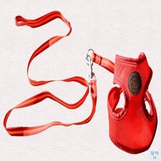 담아잇 하네스리드줄세트 에어매쉬 레드L 반려견가슴줄