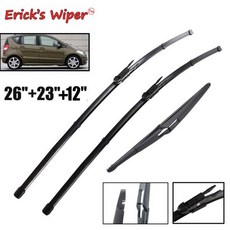 Erick`s 와이퍼 전면 및 후면 와이퍼 블레이드 세트 메르세데스-벤츠 A-클래스 B-클래스 W169 W245 앞 유리 윈드 스크린 창 26 "23" + 12", 1)Left Hand Drive