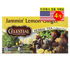 Celestial Seasonings 신선한 풍미 건강에 좋은 재민 레몬 진저 허브티 무카페인 20개입 45g 2개, 4개