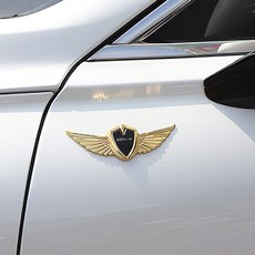 DC 싼타페 익스테리어 날개 레터링 튜닝 엠블럼 호환 몰딩, 실버(1p)