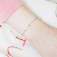 SANS 소원 매듭 비즈 원석 실팔찌 만들기 DIY 키트, 1개, 5.베이지+은볼