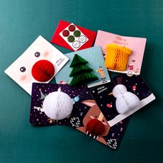 52.聖誕人物蜂巢3D卡, 12件