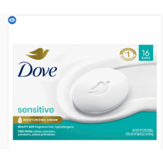 도브 뷰티 크림비누 센스티브 3IN116장 정품미국배송, 107g, 16개입