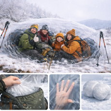 등산 바람막이 비닐텐트 등산비닐쉘터, 5-8인용, 투명