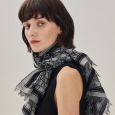 닥스 DAKS DCSC5F300BK [WOOL100%][남녀공용]블랙 DD패턴 울스카프