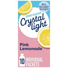 Crystal Light 무설탕 핑크 레모네이드 온더고 파우더 드링크 믹스 10개입, 56g, 1개