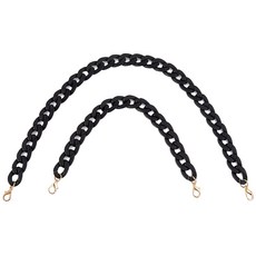 2개 아크릴 휴대폰 체인/핸드 스트랩 (2가지 스타일) 블랙 377~605x21x6.5mm, 검정색