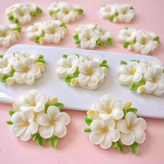 화이트 프랑지파니 플라워 초콜릿 케이크 디저트 데코 장식 12개입, 옵션 13