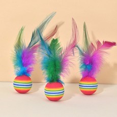 (10개묶음)레인보우 깃털 탱탱볼 공 장난감, 10개, 기타