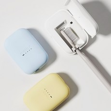 무아스 바람건조 온열 UV 무선 휴대용 칫솔살균기 히팅건조, 블루