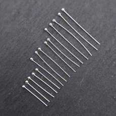 비즈톡 [SVT-1-40]순은부자재 실버925 실버볼핀 0.5x15-25mm 순은볼핀 3종 모음