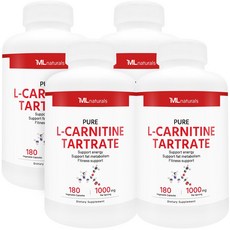 [미국빠른직구] 마이라이프 내추럴스 엘카르니틴 타르트레이트 1000mg 180 야채캡슐 4병, 180정, 4개