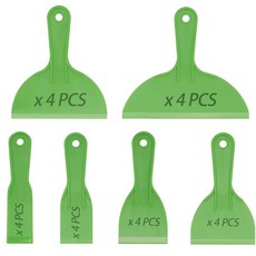 HEIHAK 24피스 퍼티 나이프 세트 6가지 사이즈 플라스틱 스크레이퍼 스패클링용 유연한 페인트 스크레이퍼 도구 벽지 그린, HEIHAK 24피스 퍼티 나이프 세트, 6가지 사이즈