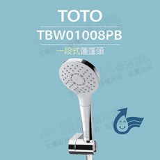 TOTO 一段式蓮蓬頭 TBW01008PB 舒膚模式 普級省水 節能省水 舒適沐浴體驗, 銀色, 1個