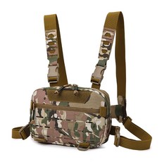 戶外運動戰術胸背包 斜背包 徒步旅行露營 胸包, 綠花, 1個
