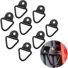 화물 V링 타이 다운 앵커 블랙 스틸 볼트 온 트레일러 트럭 및 창고용 D링 교체용 플라스틱 플러시 마운트 팬 피팅 8개 세트, 1