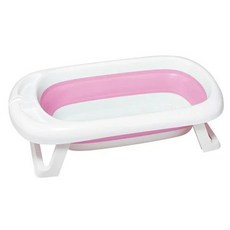 nac nac 2in1折疊式感溫浴盆組, 甜心粉