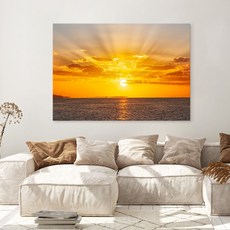 더아트컴퍼니 금전운 일출그림 성공운 행운 복들어오는 황금빛 태양 그림 캔버스 액자 풍수 인테리어 가게오픈 선물그림 사무실그림, 9. 황금 하늘 일출