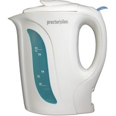 프록터 실렉스 전기 티 주전자 물 보일러 및 히터 자동 차단 끓임 건조 보호 빠른 끓임을 위한 1000와트 1리터 흰색, 1.1 Quarts, White, 1개
