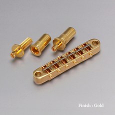 GOTOH Tune-O-Matic 固定琴橋 一字立柱, Ti-103B-T G 金色鈦合金弦鞍板, 1個