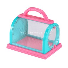 戶外探索兒童昆蟲收集器 小學生幼兒園捕蟲玩具 蝴蝶撈魚網籠觀察盒, 1個, 大號觀察籠粉色 送鑷子