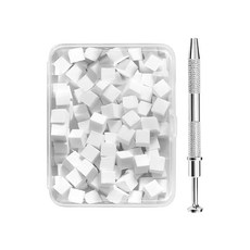 네일 스폰지 100개 포함 그라데이션 전용 핀셋 타입 네일 도구 일회용 스폰지 픽업 도구 포함 셀프 네일 간단 스테인리스 핸들 가정용