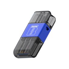 臺灣現_貨 迷你便攜式U.S.B3.0高速傳輸TF卡讀卡器TypeC手機筆記本電腦二閤一, 藍色【Type-C+USB】二合一讀卡器, 1個