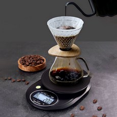 Riwonas 커피 계량 저울 타이머 프로 커피 드립 스케일 디지털 주방 전자저울, 1kg, 블랙, K31