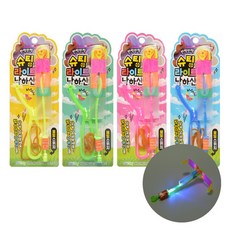 아트툴 불빛 라이트 낙하산 새총헬기 슈팅플라잉 비행기 작동완구, 랜덤발송, 1개