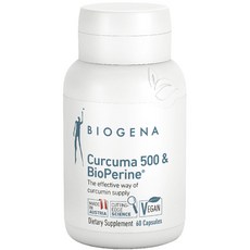 BIOGENA 薑黃 500 和 Bioperine 膠囊, 1個, 60 件