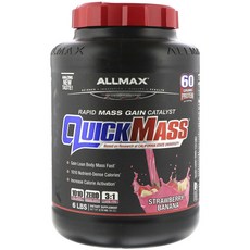 ALLMAX Quickmass 快速增重催化劑, 草莓香蕉, 1個, 2.72公斤
