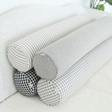 디케이홈 순면 모던 원형 롱쿠션&바디필로우 커버, 스트라이프 볼드