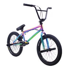 20인치 bmx 자전거 경량 묘기 바이크 트릭 입문용 클래식 알루미늄 프리스타일, 1. 칠색 전기 도금 블랙 4방향 회전 가능