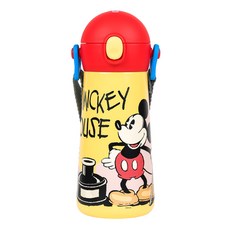 Disney兒童水壺 BPA Free 易開 One Touch 可調節背帶, 米奇, 1個, 460ml